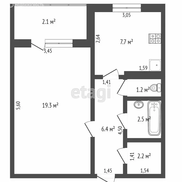 1-комнатная квартира: Тверь, бульвар Гусева, 38 (39.3 м) - Фото 1