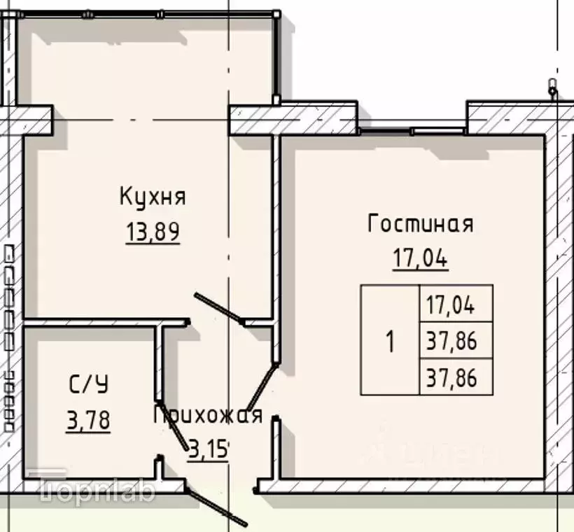 1-к кв. Кабардино-Балкария, Нальчик ул. Солнечная, 8к1 (37.86 м) - Фото 1