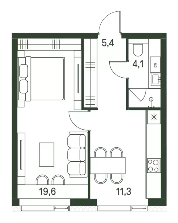 1-к квартира, 40.4 м - Фото 0