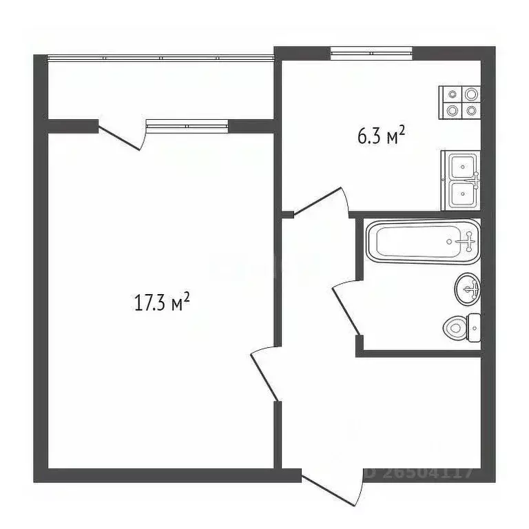 1-к кв. Севастополь ул. Симферопольская, 15 (29.1 м) - Фото 1