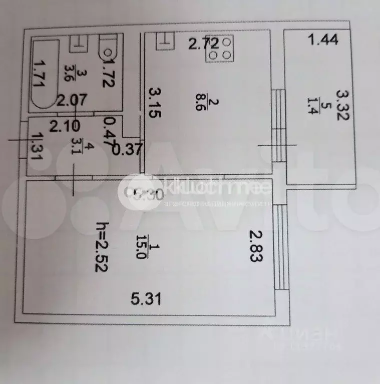 1-к кв. Татарстан, Казань просп. Альберта Камалеева, 32 (33.0 м) - Фото 1