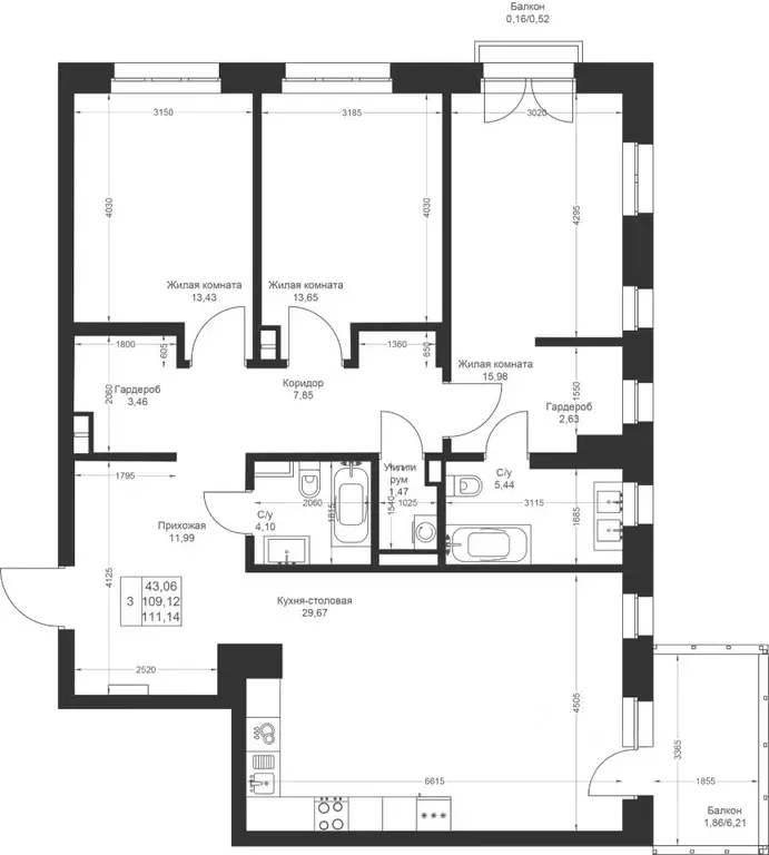 3-к кв. Татарстан, Лаишевский район, Столбищенское с/пос, с. Усады ул. ... - Фото 1