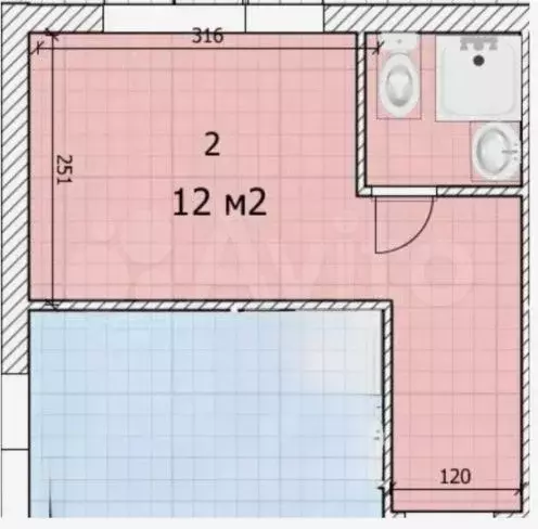 Квартира-студия, 12 м, 1/9 эт. - Фото 0