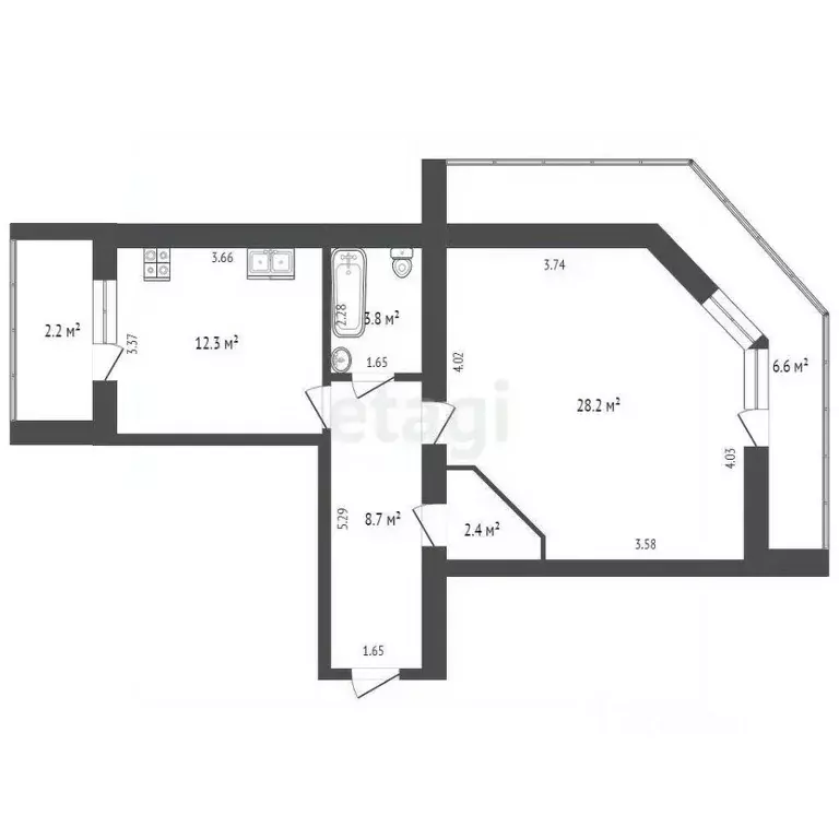 1-к кв. Ростовская область, Таганрог ул. Свободы, 17 (30.3 м) - Фото 2