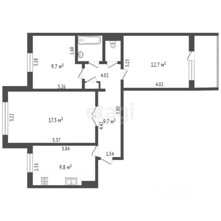 3-к кв. Крым, Симферополь ул. Кечкеметская (70.0 м) - Фото 0