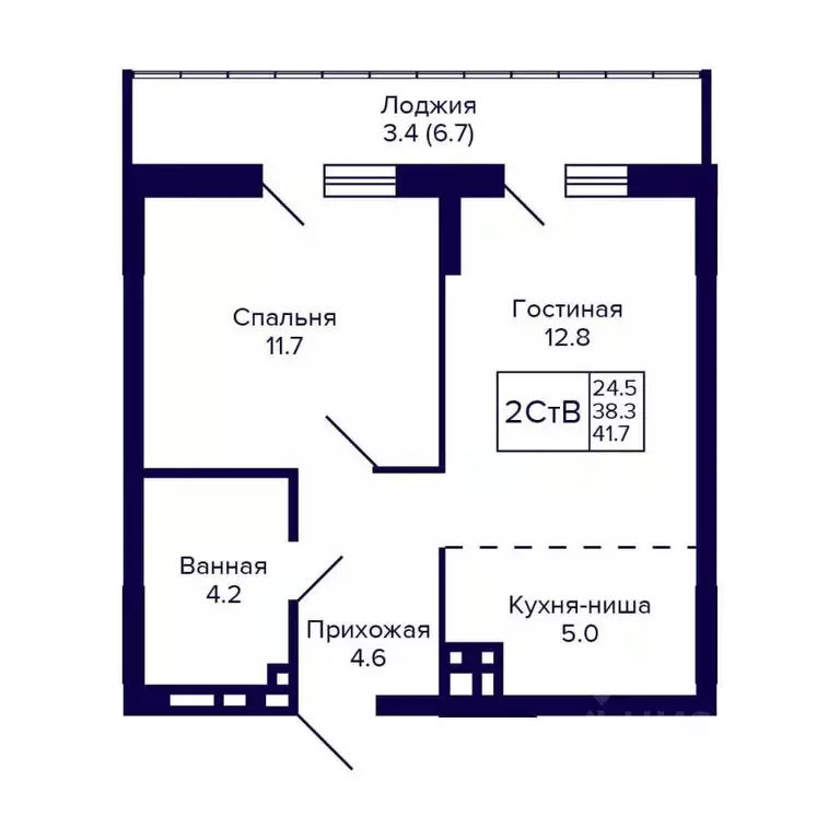 2-к кв. Новосибирская область, Новосибирск ул. Коминтерна, 1с (41.7 м) - Фото 0