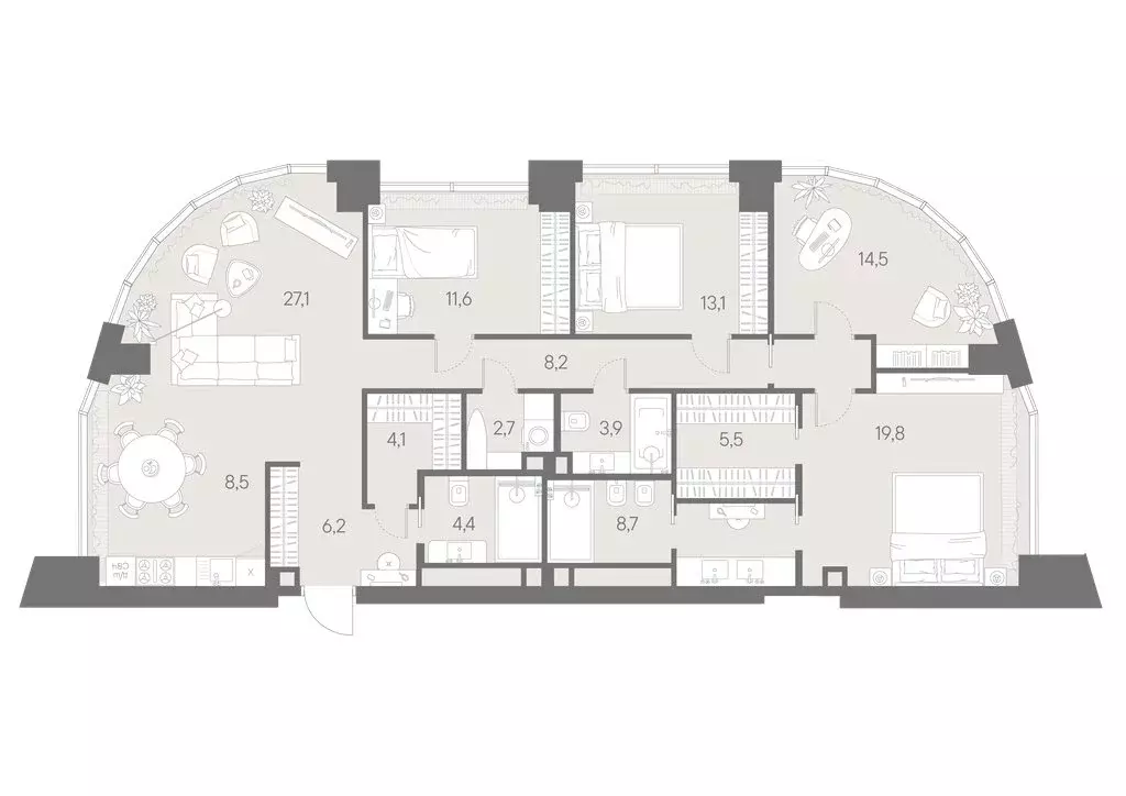 4-комнатная квартира: Москва, ЖК Родина Парк, к1 (138.3 м) - Фото 2