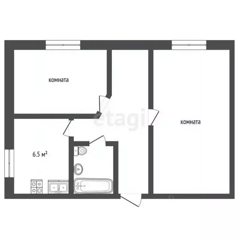 2-к кв. Ростовская область, Азов Азовский район, Московская ул., 61 ... - Фото 1