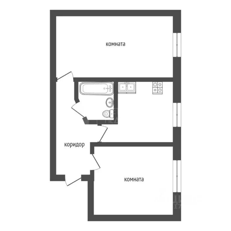 2-к кв. Тюменская область, Тюмень Олимпийская ул., 42 (40.2 м) - Фото 1