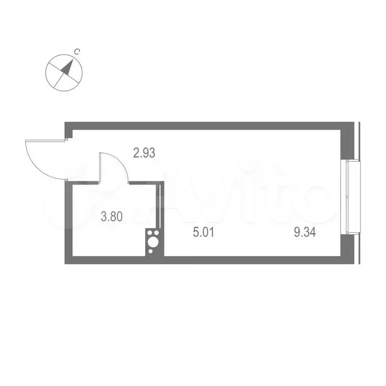Квартира-студия, 21,1 м, 7/11 эт. - Фото 1