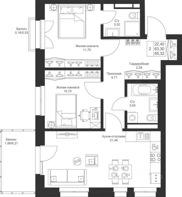 2-к кв. Татарстан, Лаишевский район, Столбищенское с/пос, с. Усады ул. ... - Фото 1