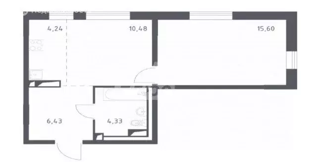 1-комнатная квартира: деревня Лаголово, жилой комплекс Квартал ... - Фото 1