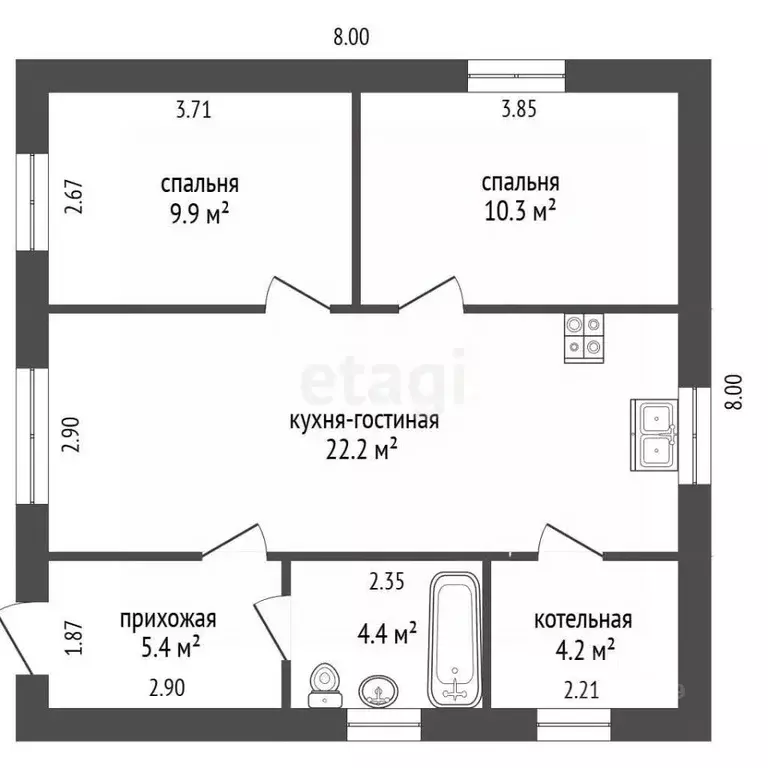 Дом в Саха (Якутия), Якутск проезд Эргиир, 27 (59 м) - Фото 2