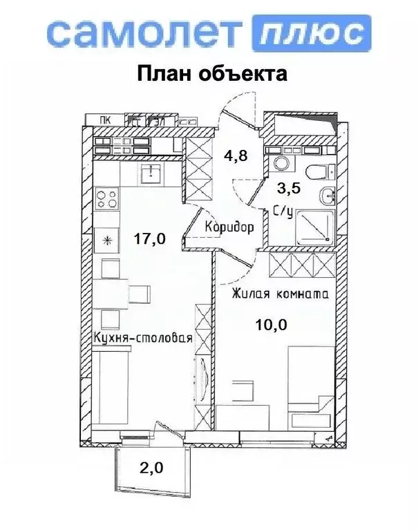 1-к кв. Свердловская область, Екатеринбург ул. Чемпионов, 1 (37.3 м) - Фото 1