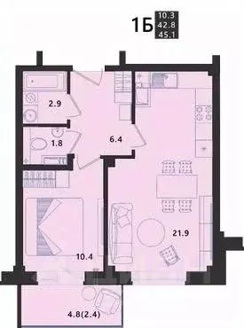 1-к кв. Псковская область, Псковский район, Завеличенская волость, д. ... - Фото 1