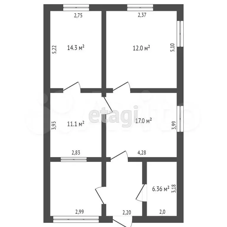 4-к. квартира, 85,3 м, 1/1 эт. - Фото 1