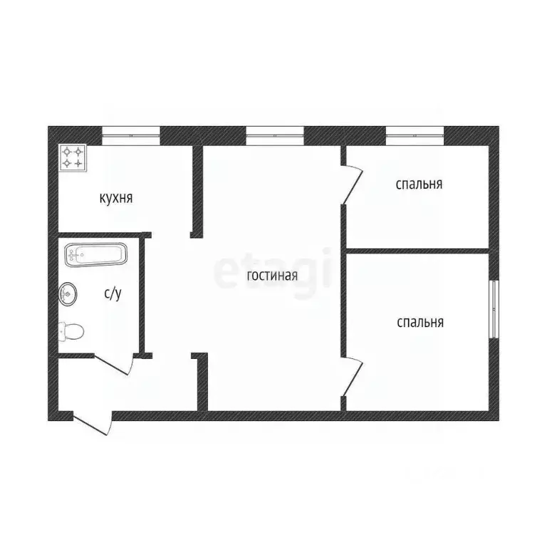 3-к кв. Костромская область, Кострома просп. Мира, 131 (42.7 м) - Фото 1