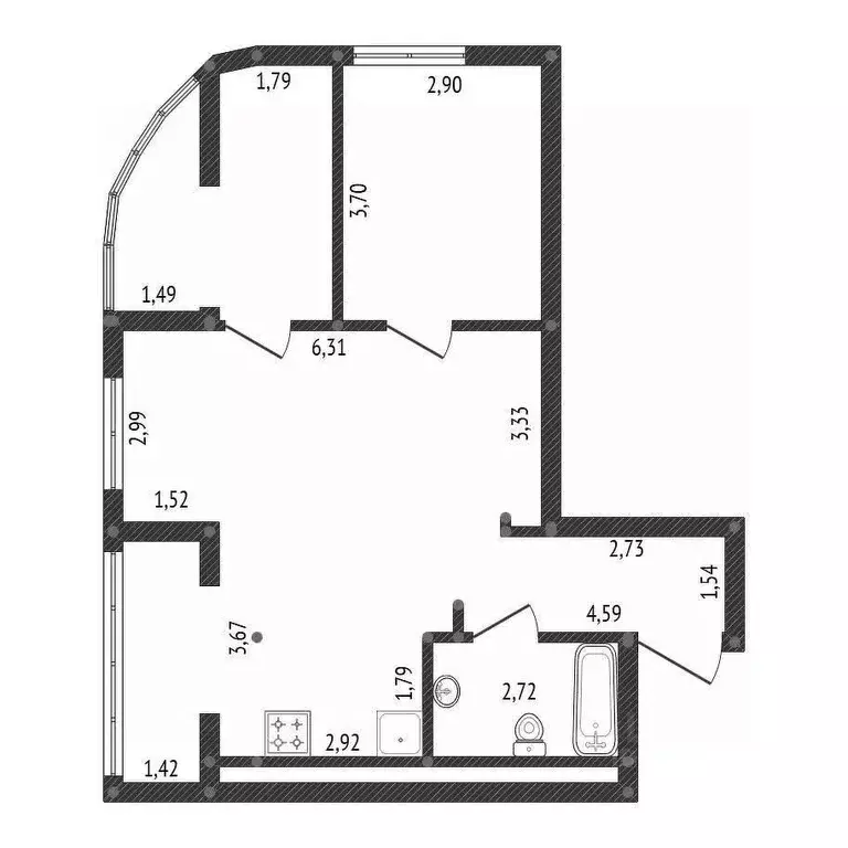 3-к кв. Башкортостан, Уфа Айская ул., 18/1 (58.0 м) - Фото 1