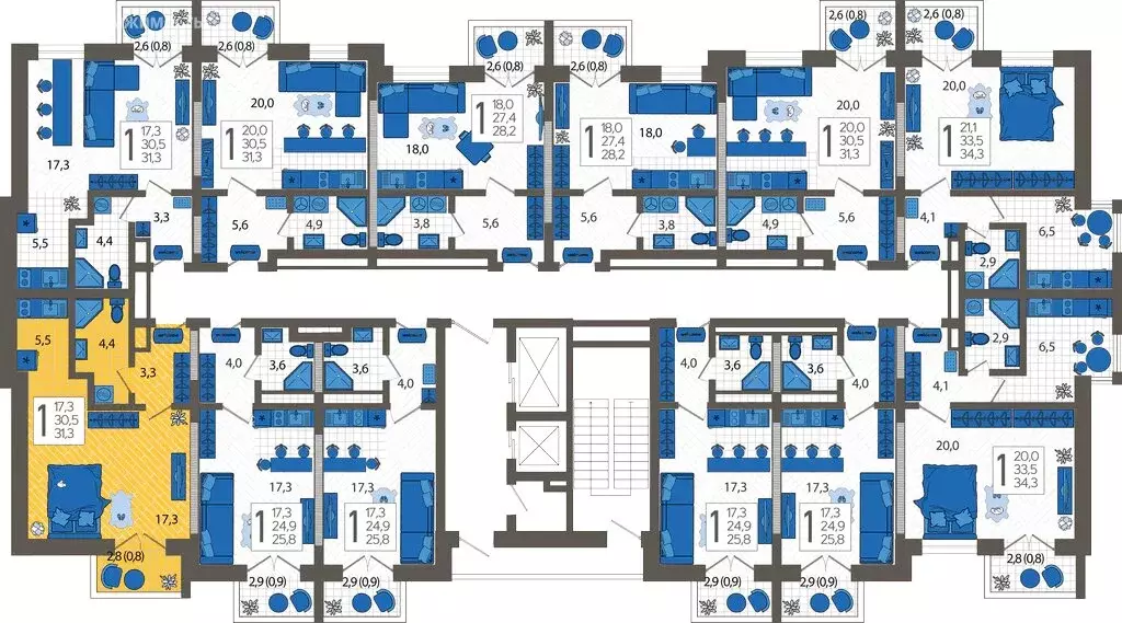 Квартира-студия: Сочи, улица Искры, 88к10 (31.3 м) - Фото 1