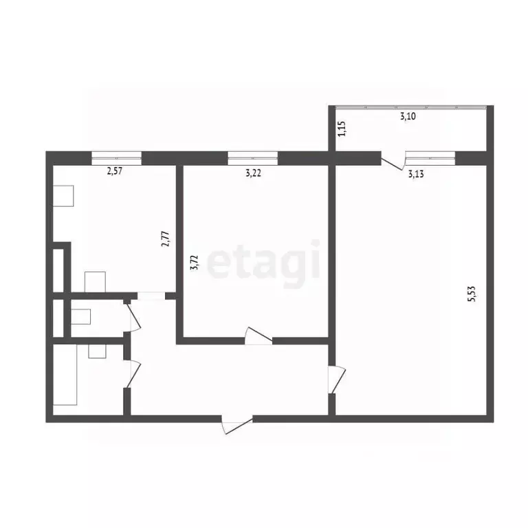 2-к кв. Крым, Симферополь ул. Бела Куна (47.4 м) - Фото 1