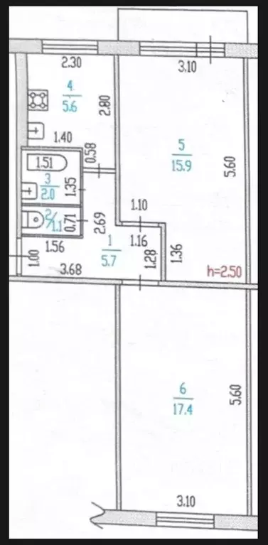 2-к кв. Алтайский край, Барнаул ул. Попова, 44 (43.1 м) - Фото 0