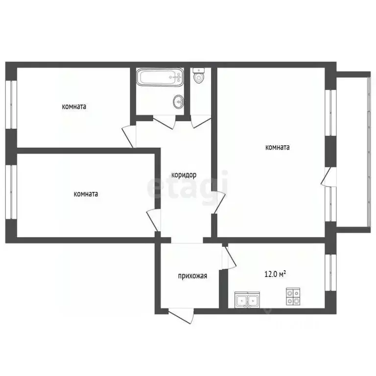 3-к кв. Свердловская область, Екатеринбург ул. Родонитовая, 2к1 (78.6 ... - Фото 2