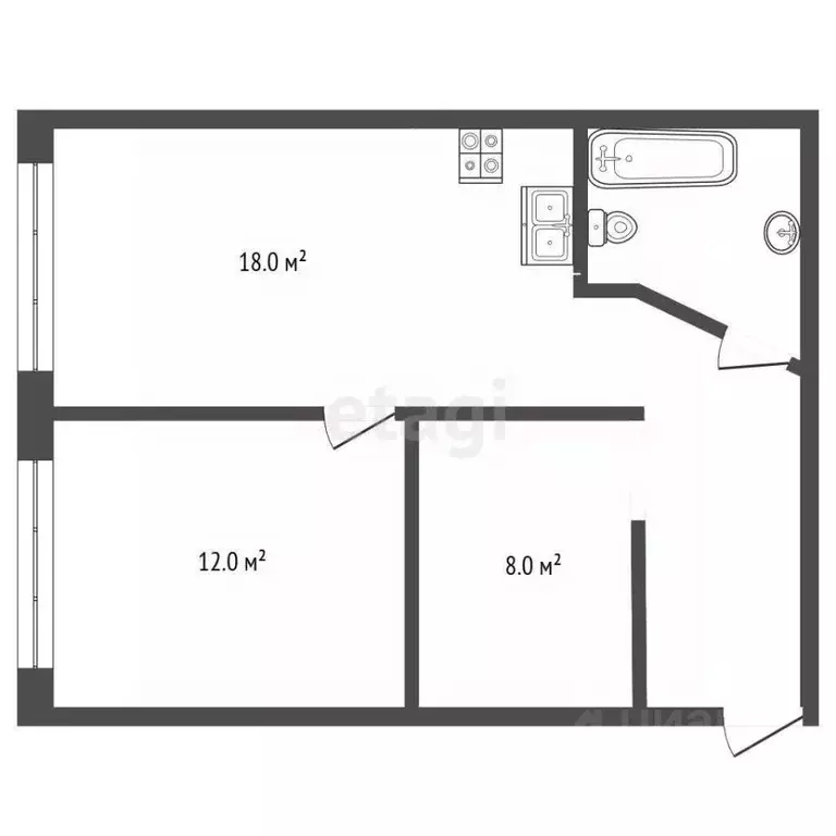 3-к кв. Кемеровская область, Кемерово Московский просп., 14 (50.0 м) - Фото 2