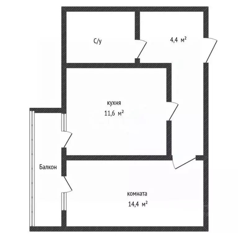1-к кв. Краснодарский край, Краснодар ул. Героя Пешкова, 14к3 (39.9 м) - Фото 2