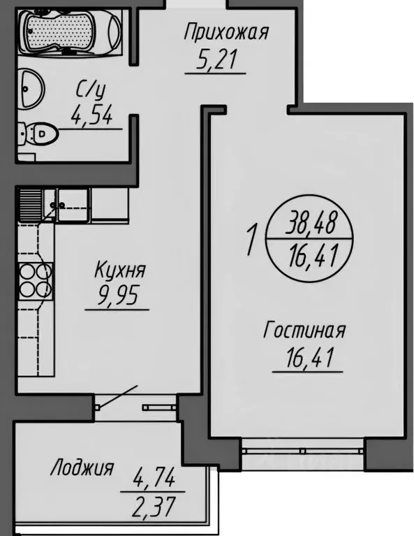 1-к кв. Новосибирская область, Новосибирск ул. Кирова, 11 (39.0 м) - Фото 1