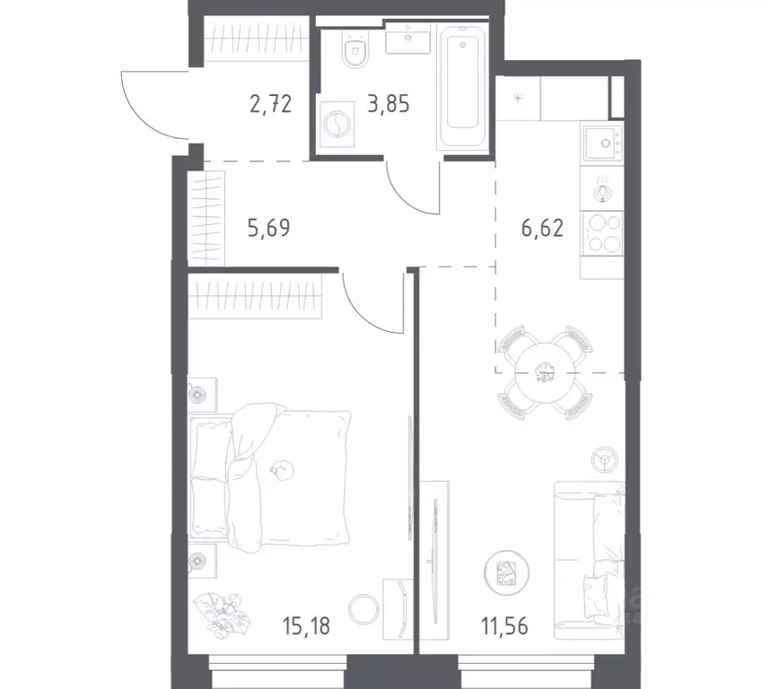 1-к кв. Московская область, Красногорск Квартал Строгино жилой ... - Фото 1