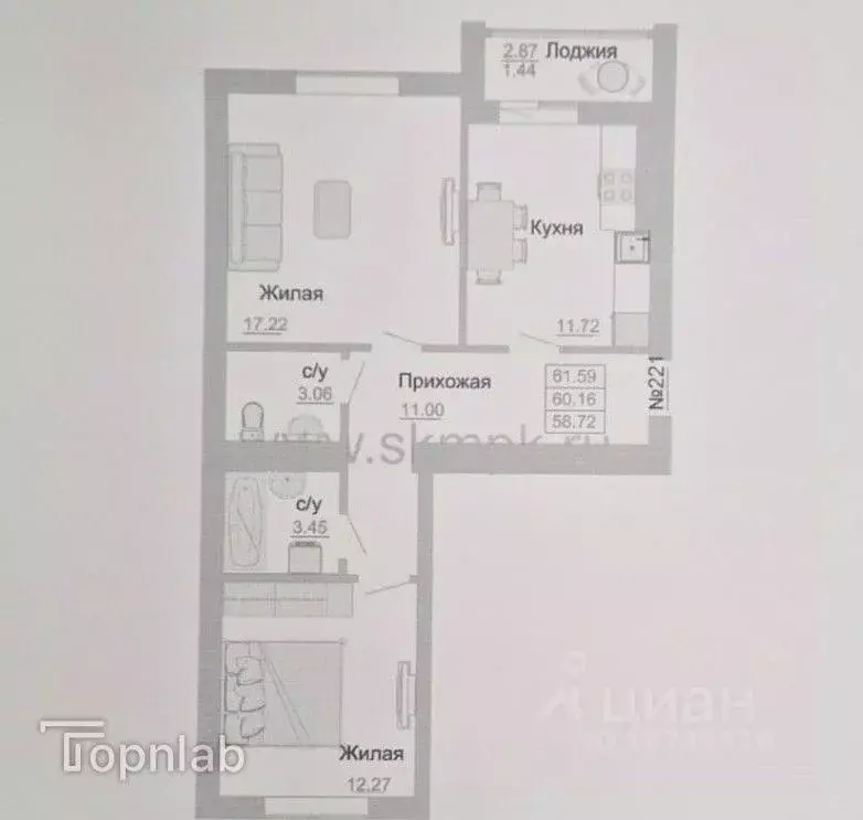 2-к кв. Калининградская область, Зеленоградск ул. Тургенева, 16Ак3 ... - Фото 2