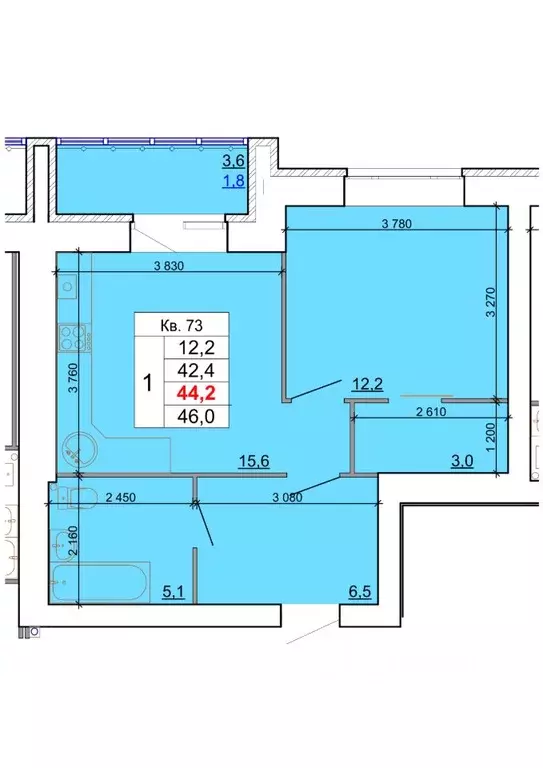 1-к кв. Костромская область, Кострома Кинешемское ш., 88 (44.2 м) - Фото 0