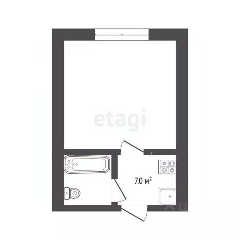 Студия Тюменская область, Тюмень ул. Парфенова, 20 (19.0 м) - Фото 1