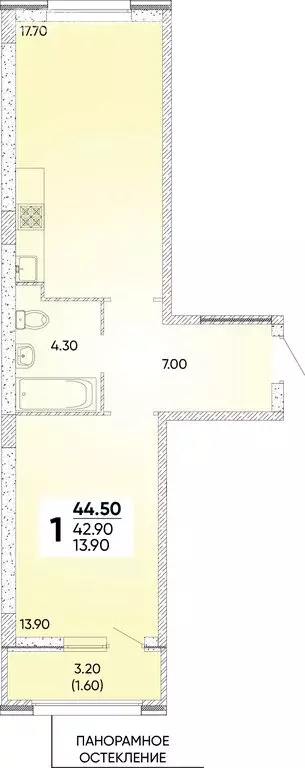 1-комнатная квартира: Краснодар, улица Доблести, 10 (44.5 м) - Фото 0