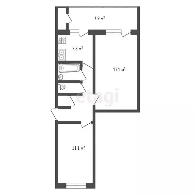 2-к кв. Крым, Алупка ул. Западная, 21 (47.8 м) - Фото 2