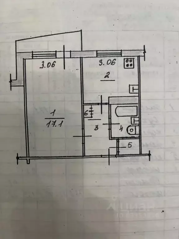 1-к кв. Татарстан, Казань просп. Ямашева, 98 (33.0 м) - Фото 2