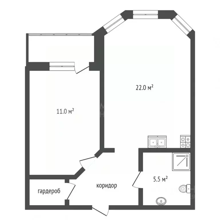 1-к кв. Тюменская область, Тюмень ул. Циолковского, 7к1 (45.7 м) - Фото 1