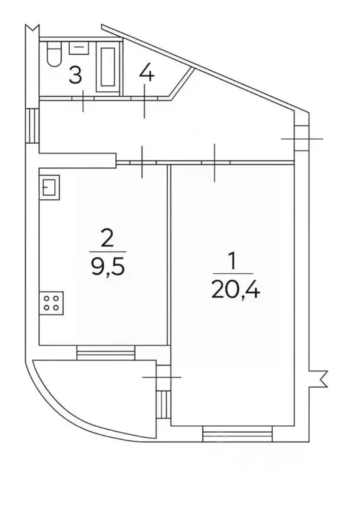 1-к кв. Воронежская область, Воронеж ул. Остужева, 6 (44.3 м) - Фото 2
