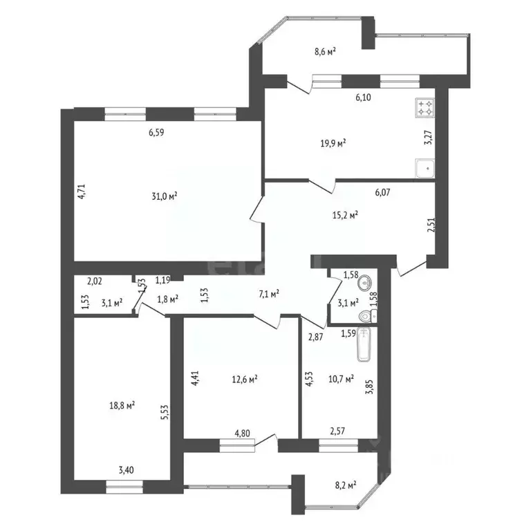 3-к кв. Башкортостан, Уфа ул. Мингажева, 121/2 (143.3 м) - Фото 2