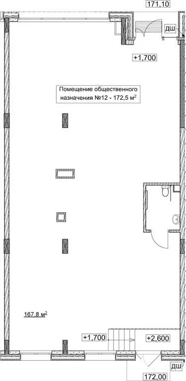 Помещение свободного назначения (172.5 м) - Фото 1