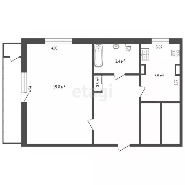 1-к кв. Севастополь просп. Генерала Острякова, 133 (37.6 м) - Фото 2