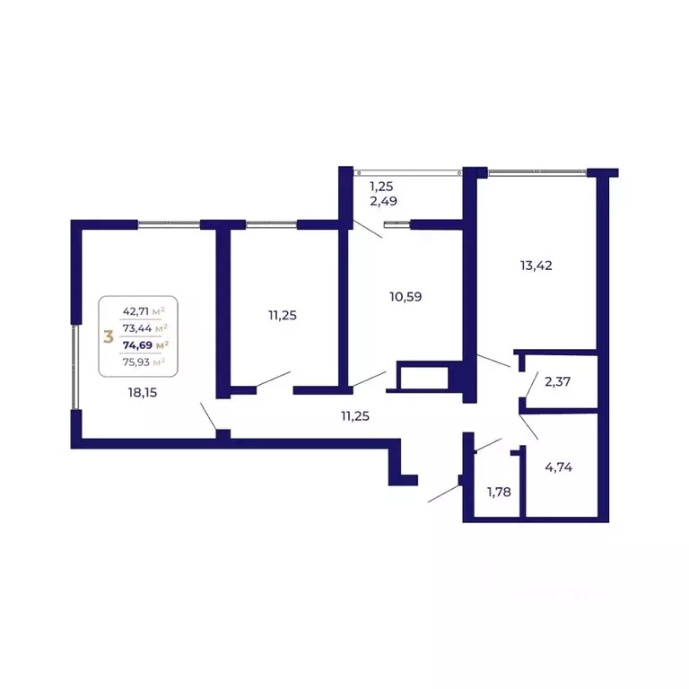3-к кв. Башкортостан, Уфа Затон-Восточный жилрайон, Паруса жилой ... - Фото 1