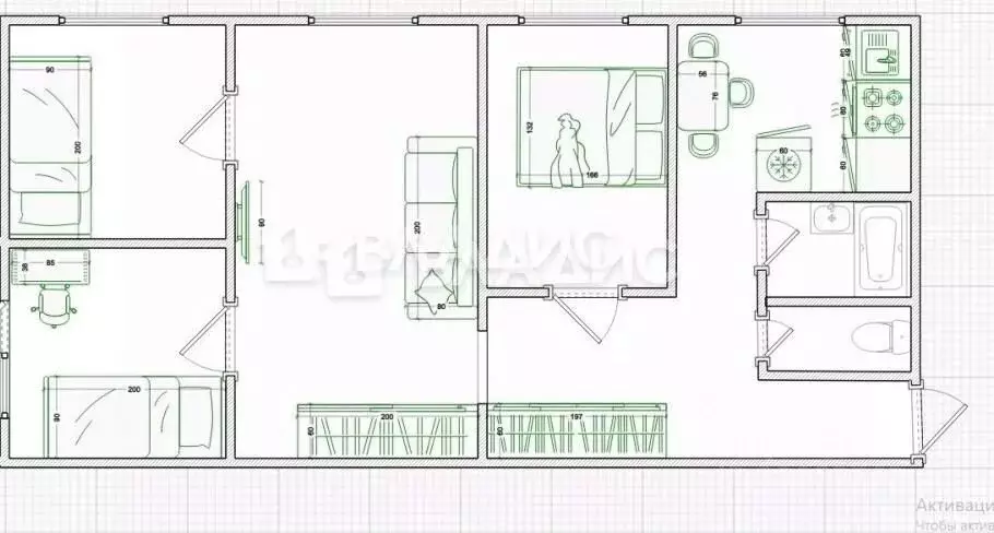 4-к кв. Пензенская область, Сердобск Комсомольская ул., 89 (57.4 м) - Фото 1