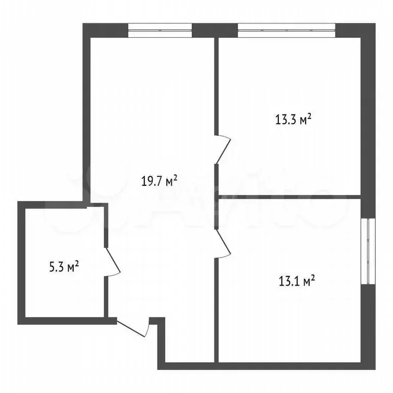 2-к. квартира, 51,4 м, 1/3 эт. - Фото 0
