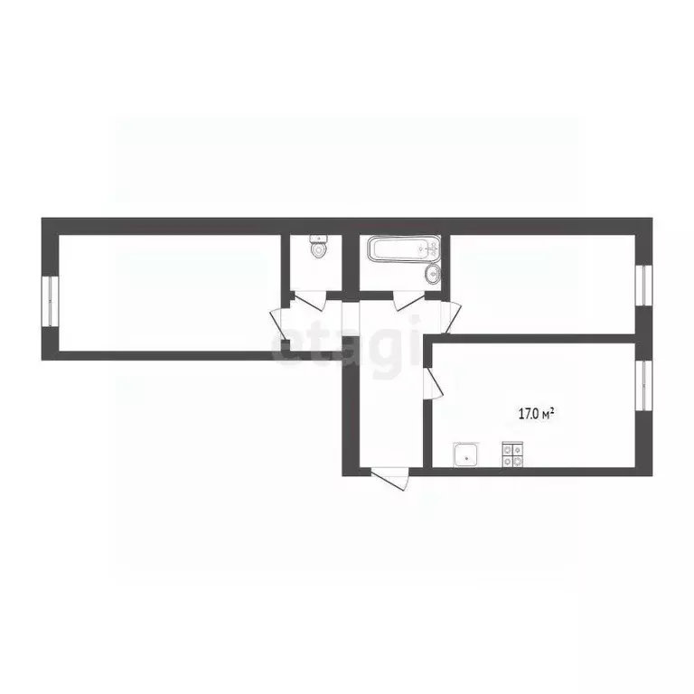 2-к кв. Тюменская область, Тюмень ул. Самарцева, 32 (52.8 м) - Фото 1