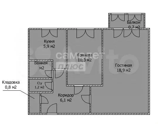 2-к. квартира, 46 м, 5/9 эт. - Фото 0