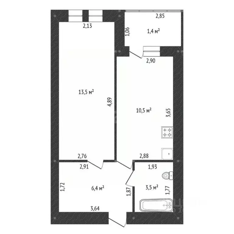 1-к кв. Башкортостан, Уфа Дагестанская ул., 16/2 (35.3 м) - Фото 2