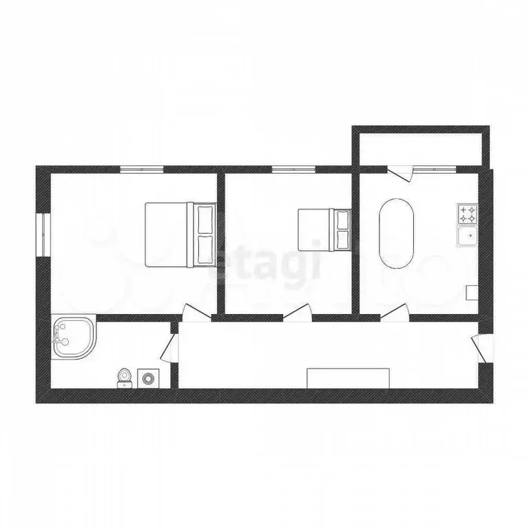 2-к. квартира, 66,4 м, 3/5 эт. - Фото 0