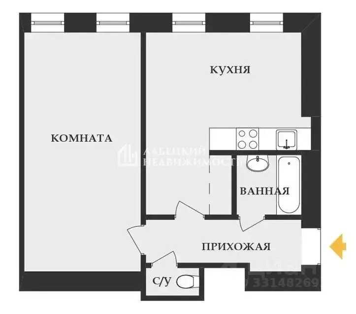 1-к кв. Санкт-Петербург Лиговский просп., 263 (45.6 м) - Фото 2