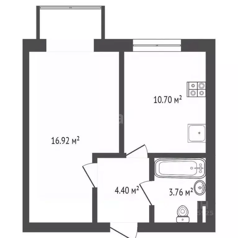 1-к кв. Краснодарский край, Краснодар ул. Лиссабонская, 109к27 (36.5 ... - Фото 0
